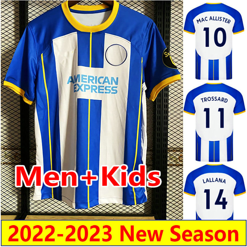 

2022 2023 ALLISTER soccer jerseys GILMOUR TROSSARD MARCH ALZATE football shirt 22 23 home away LALLANA WEBSTER ENCISO VELTMAN MWEPU CAICEDO men kids kit set uniforms, 22-23 home +patch