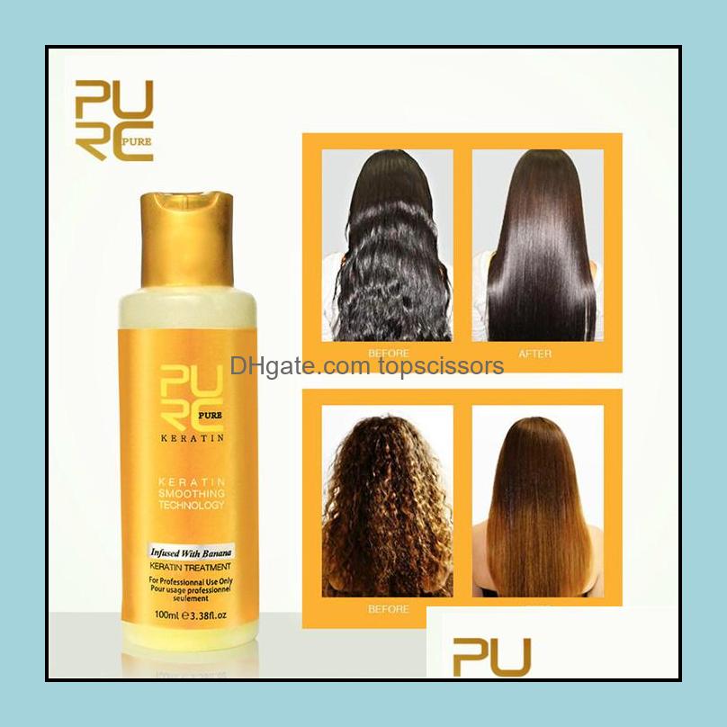 

Shampoo Conditioner Purc 12 Banana Flavor Keratin Treatment Straightening Hair Repair Damaged Frizzy Brazilian Keratins Treatments 1 Dhdvt