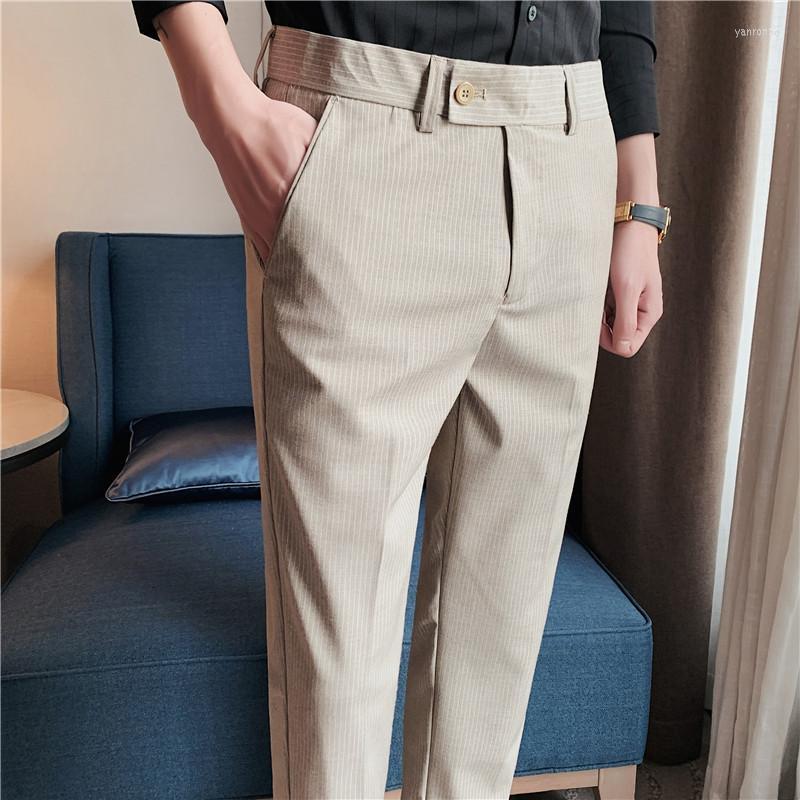 

Men's Suits Men's & Blazers Spring And Autumn Men's Business Casual Solid Color Trousers Straight Stretch Dress Pants Teen Slim, Gray