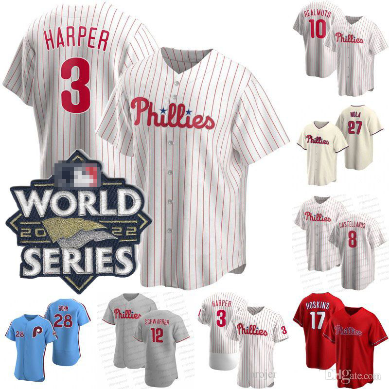 

Rhys Hoskins 2022 World Series Phillies Jersey Nick Castellanos Philadelphia Bryce Kyle Schwarber Aaron Nola Harper J.T. Realmuto Matt Vierling Alec Bohm Wheeler, Kids's size s m l xl