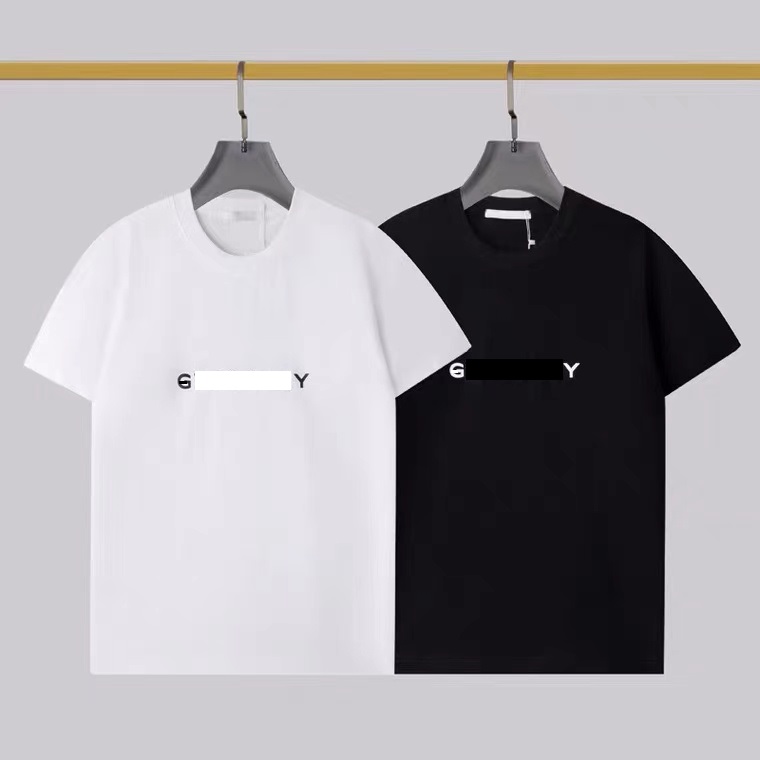 

t shirt designer designer clothes Mens TOPS TEES cotton large round neck short sleeve T-shirt Women's men's LOGO pattern White black T-Shirts Size -L