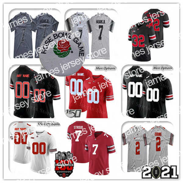 

American College Football Wear Ncaa Ohio State Buckeyes OSU College Football Jerseys C.J. Stroud TreVeyon Henderson Jaxon Smith-Njigba Chris Olave Miyan Williams, Men red with 2021