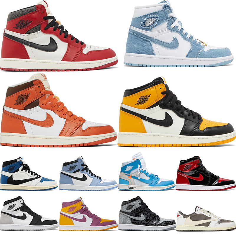 Nike Air Jordan 1 Chaussures de basket Starfish x Travis Scott Low Reverse Mocha University Blue Fragment Union Off White Retro High OG Bred Pate