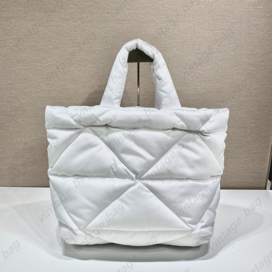 

Cross Body Luxury Re-Nylon MM Tote bags Puffy medium Shopping handbag Italy Designer Black white Nylon pocket 2023 Winter Spring Purse 1BG41