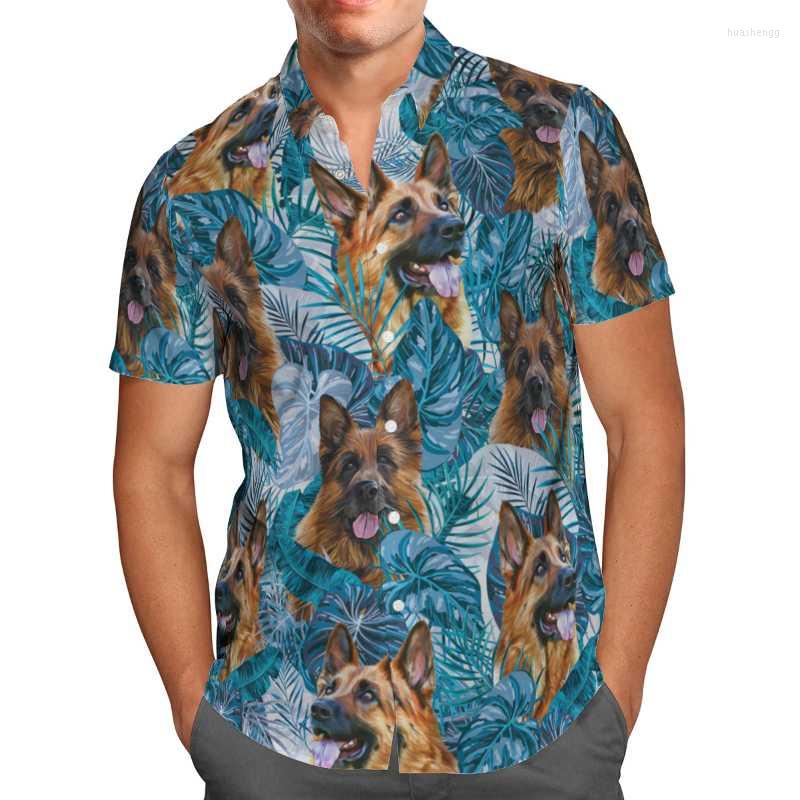 

Men' Casual Shirts Men' German Shepherd 3D Beach Hawaiian 2022 Summer Shirt Short Sleeve Streetwear Oversized 5XL Camisa Social, 09