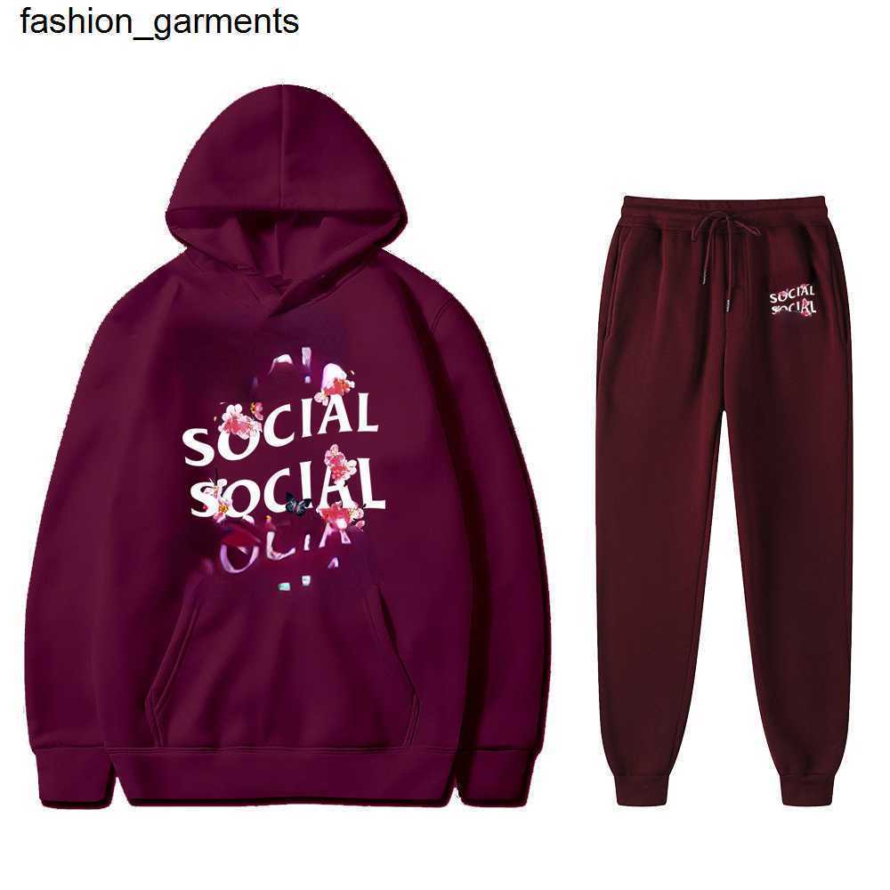 

Men' Tracksuits Fashion Design Brand Assc Hoodie Two piece Set Crooked Peach Print Men Women Loose Couple Sweater, Purple