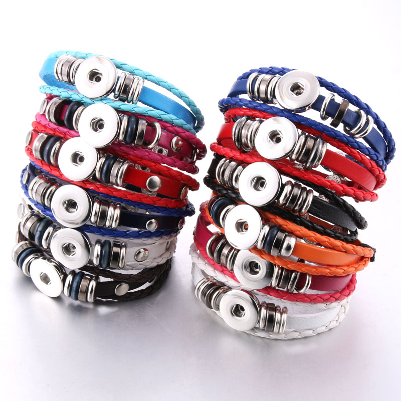 

Charm Bracelets Snap Button Bracelet Bangle Leather Retro Handmade Braided Fit Buttons Jewelry Drop Delivery 2022 Smtyb