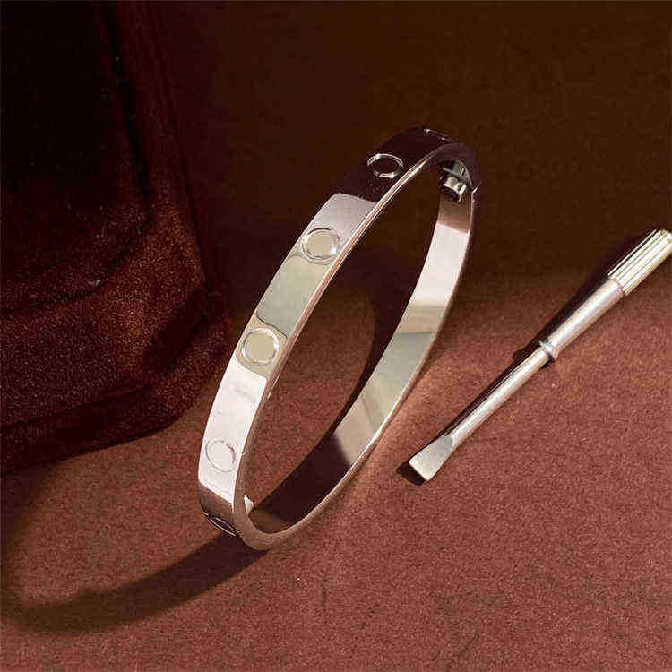 

Women Lovers Bracelet Silver Gold Bangles Men Luxury designer Jewelry titanium steel couple simple fashion no bolt driver nail screw diamond