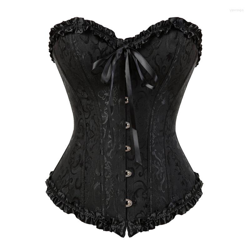 

Bustiers & Corsets Overbust Corset Sexy Lace Plus Size Erotic Zip Floral Women Bustier Lingerie Tops Brocade Victorian FashionBustiers, 819blakc