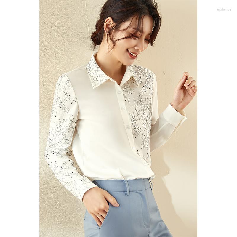 

Women's Knits Women's & Tees Shirt 2022 Early Autumn Design Sense Niche Top Loose Chiffon Long Sleeve Vintage Plus Size Ol, White