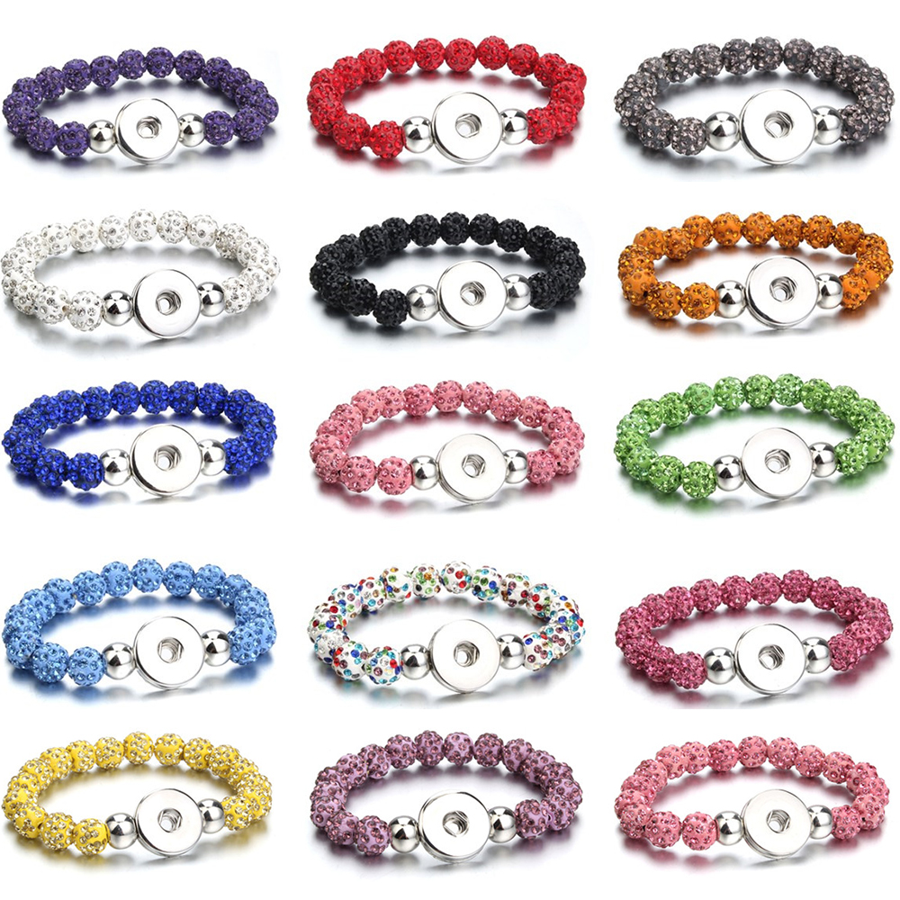 

Charm Bracelets New Snap Jewelry Clay Crystal Button Bracelet Handmade Beads Fit Snaps For Women Drop Delivery 2022 Smtdj