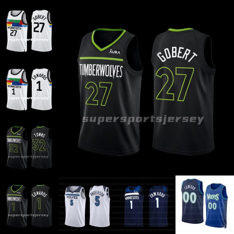 

2022 -23 "Minnesota"Basketball Jerseys "Timberwolves" Rudy Gobert Anthony Edwards Kyle Anderson Taurean Prince Statement Custom 2 ..., Green