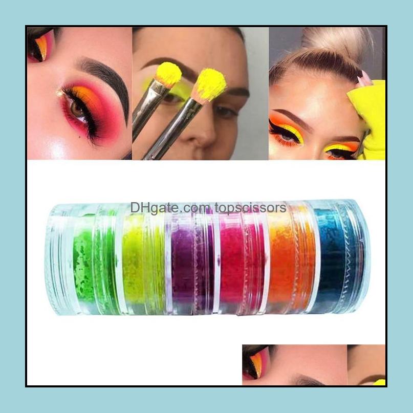 

Eye Shadow Colorf Neon Eyeshadow Powder 6 Colors Eye Shadow Nail Art Matte Glitter Easy To Wear Cosmetics Makeup Drop Delivery 2022 Dhhrf, 6pcs=6 colors=1 set