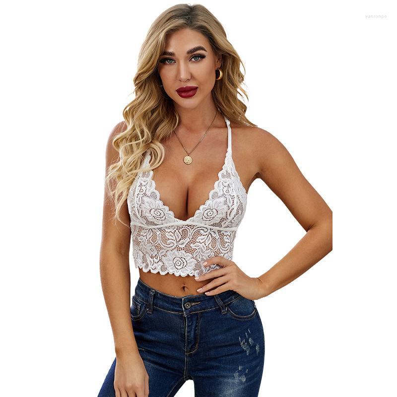 

Bustiers & Corsets European And American Style Women' Chest Wrap Sling Fashion Casual Knitted Lace Black Sexy Outer Wear Tank Top, White