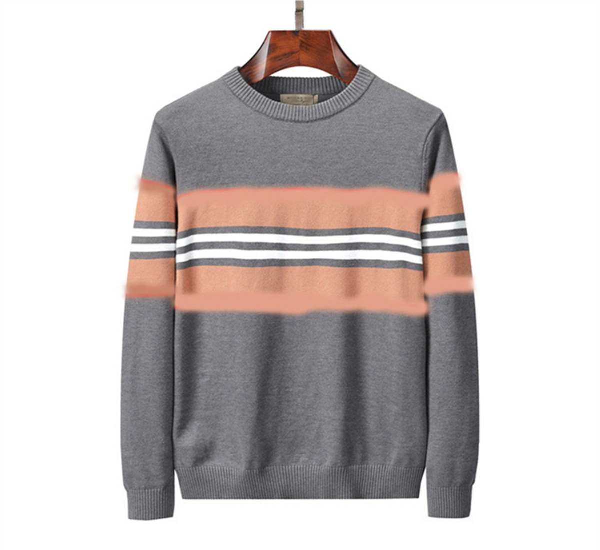 

Men's Casual Sleeved Round Neck Soft Knit Pullovers Designer Letters Embroidery 2022 Autumn Academic Style Mens, Black