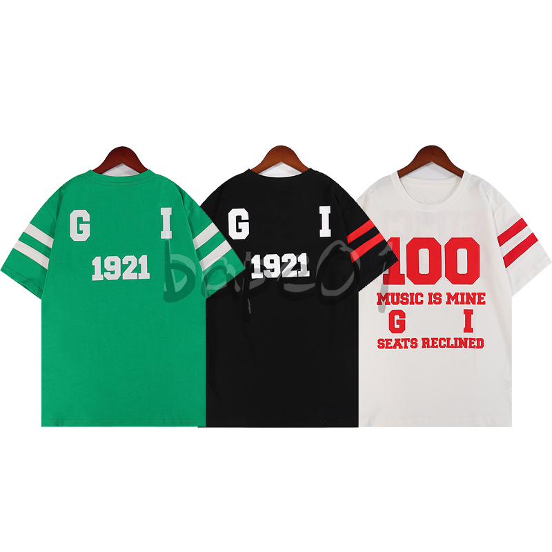 

Luxury Fashion Brand Mens T Shirt Anniversary Letter Print Round Neck Short Sleeve Summer Loose T-Shirt Top Black White Green Asian Size S-2XL