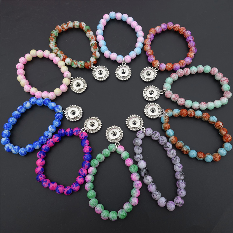 

Charm Bracelets Snap Buttons Bracelet Children Girls Colorf Glass Beads Metal Wristband Socket Fashion Jewelry Drop Delivery 2022 Smtvc