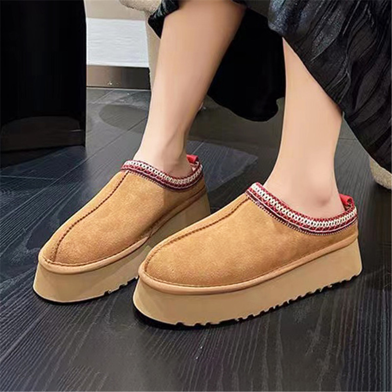 

Designer slippers Australia snow boots Tazz Suede Sheepskin Shearling platform Slipper women shoes Chestnut winter ankle boot women slides outdoor booties, 16 chicago