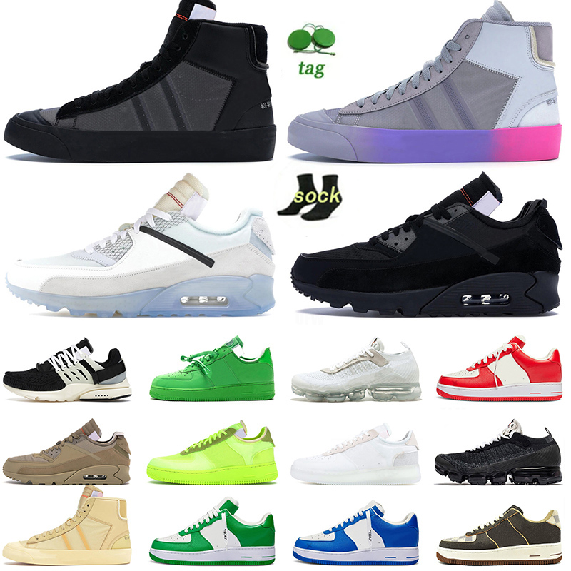 

2023 Fashion Mens Womens Offs White Designer Shoes Retros Fly Knit 90s Blazer Mid 77 One 90 Grim Reaper Sail Black Beige Knits Platforrm 1 Shadow Sneakers Sports, D19 90s black 40-45