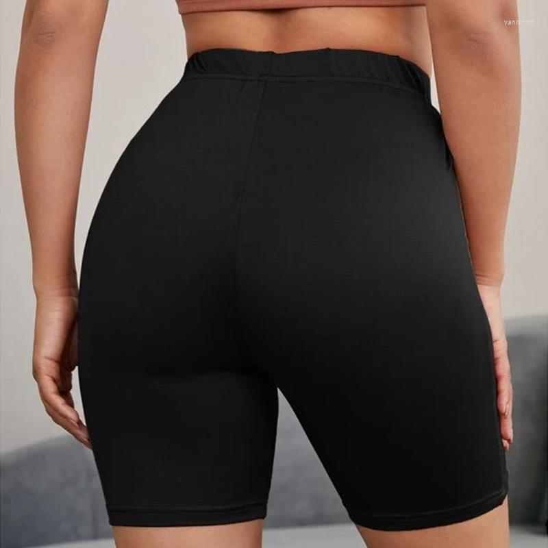 

Women' Shorts Women' Women Thin Fitness Casual High Waist Fashion Biker Short Summer Slim Knee-Length Bottoms Black Cycling