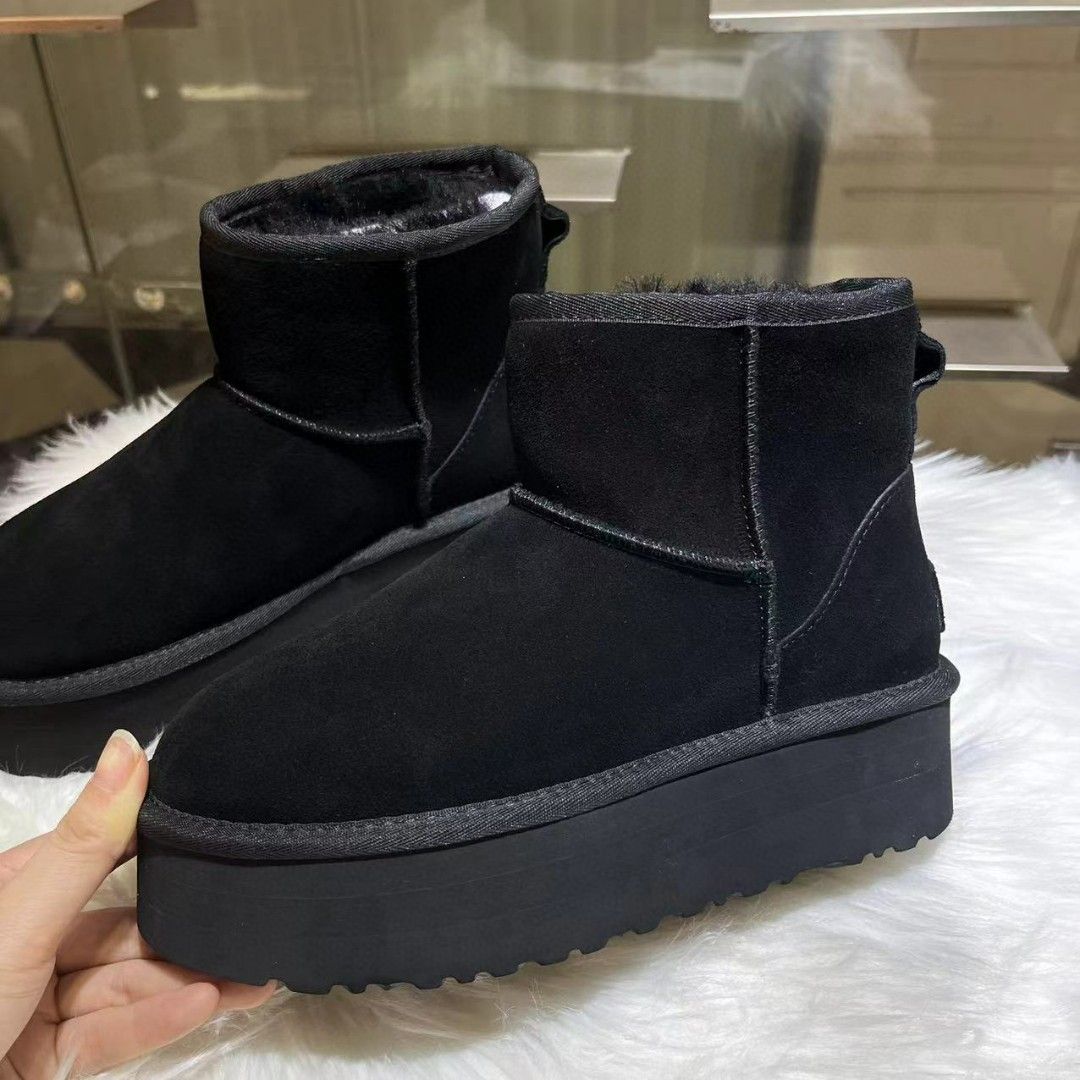 

Women Classic Mini Platform Boot Ultra Matte Fur Snow Boots Suede Wool Blend Comfort Winter Designer Ankle Booties Size 35-40 Uggitys Woman Shoes, Shipping