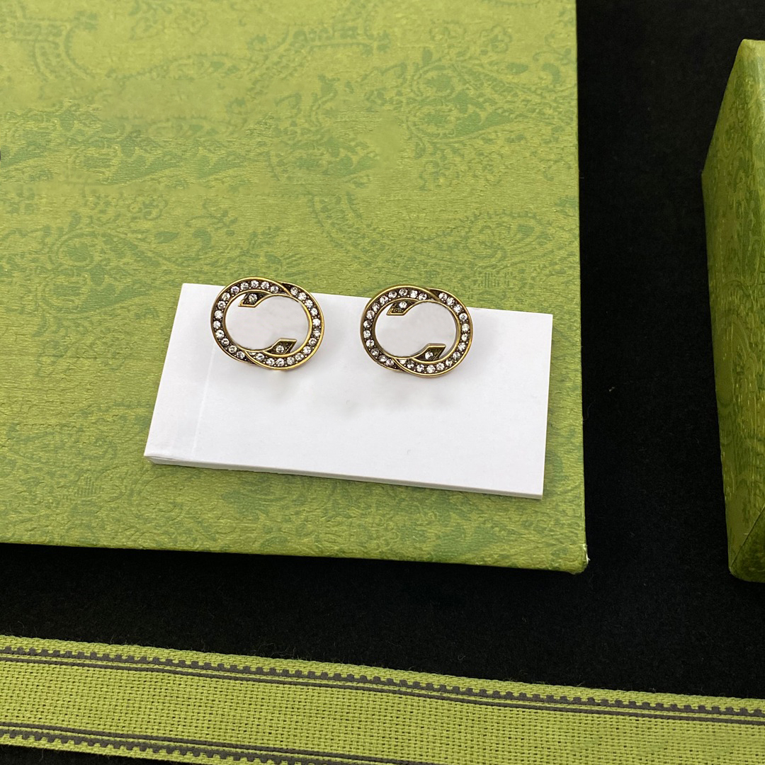 

Fashion designer earrings Small diamond earrings jewelry hardcover Christmas gift