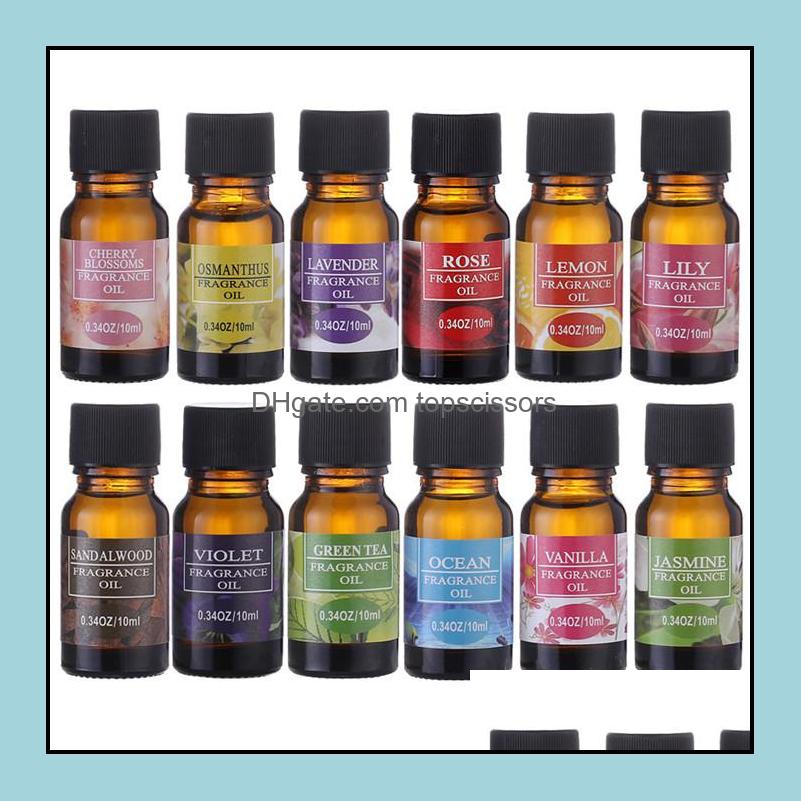 

Essential Oil Essential Oils 10Ml Flower Fruit Oil For Aromatherapy Diffusers Air Freshening Body Mas Relieve Skin Care 12Pcs Drop D Dhzqy