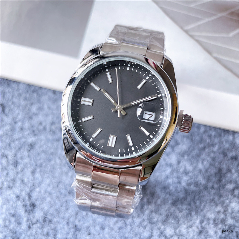 

Mens Designer Quartz Movement Watch Men Black Dial Stainless Steel Sport Waterproof Watches 3 Needle Fashion Automatic Calendar Clear Blue Watch Gift With Box sy, A1