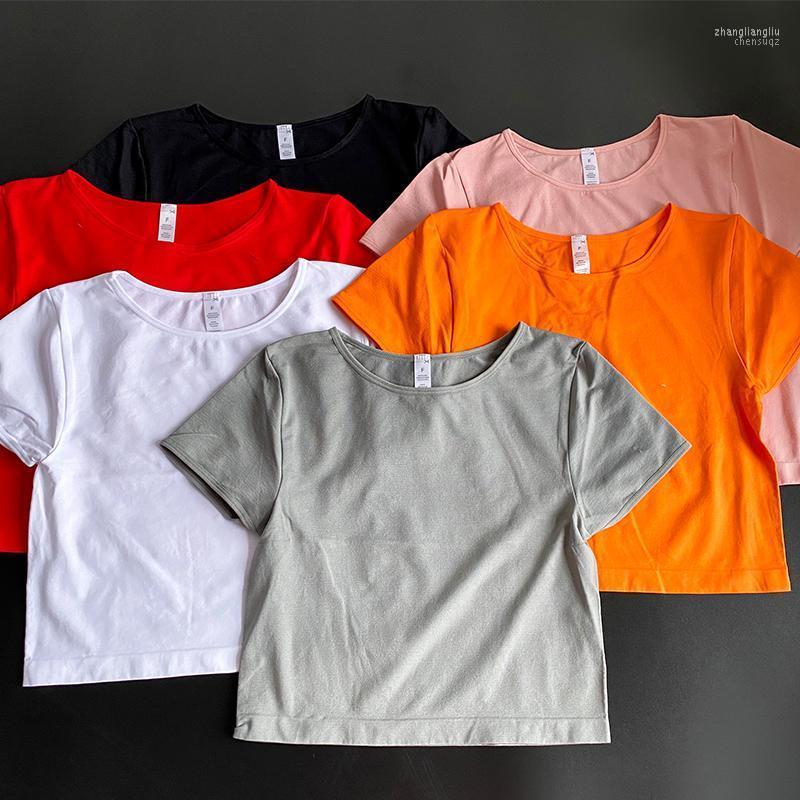 

Yoga Outfit Dropship Tops Fitness Running T Shirts Gym Wear Sports Female Shirt Pure Color Clothes For Women, Pink