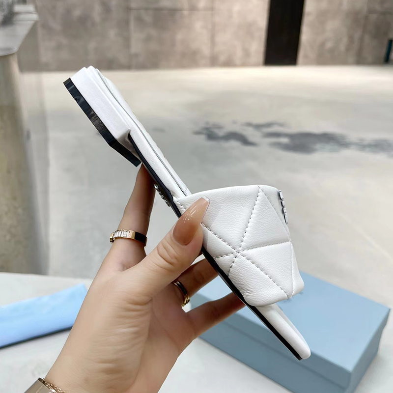 

lady slippers summer Beach white flat sandals for women dressy comfortable wide width Leather black Fashion Designer Ladies Sexy shoes size 35-43, 2#