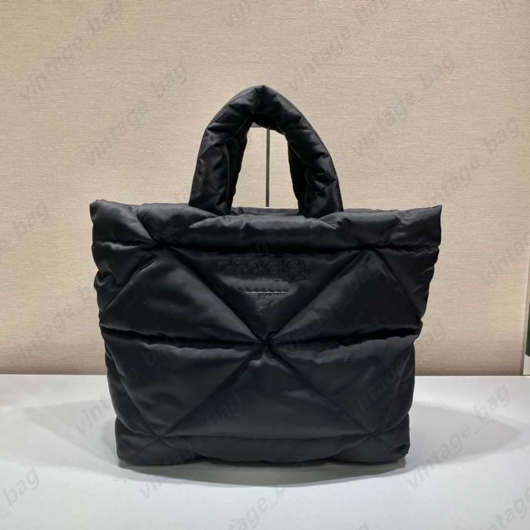 

Cross Body Luxury Re-Nylon MM Totes bags Puffy medium Shopping handbag Italy Design Black White Nylon Pocket Women 2023 Winter Warm Purse 1B