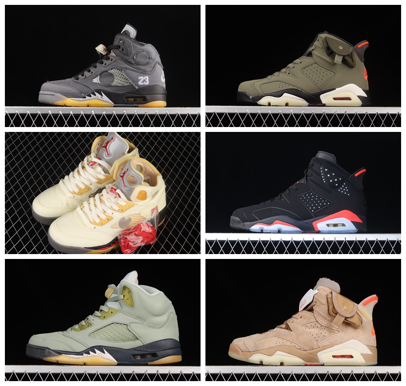 52Color Jumpman 5 6 Men Basketball Shoes Mens Trainers Outdoor Sports Sneakers Green Bean Easter 6S Cactus Jack Georgetown Black Infrared Size 7-
