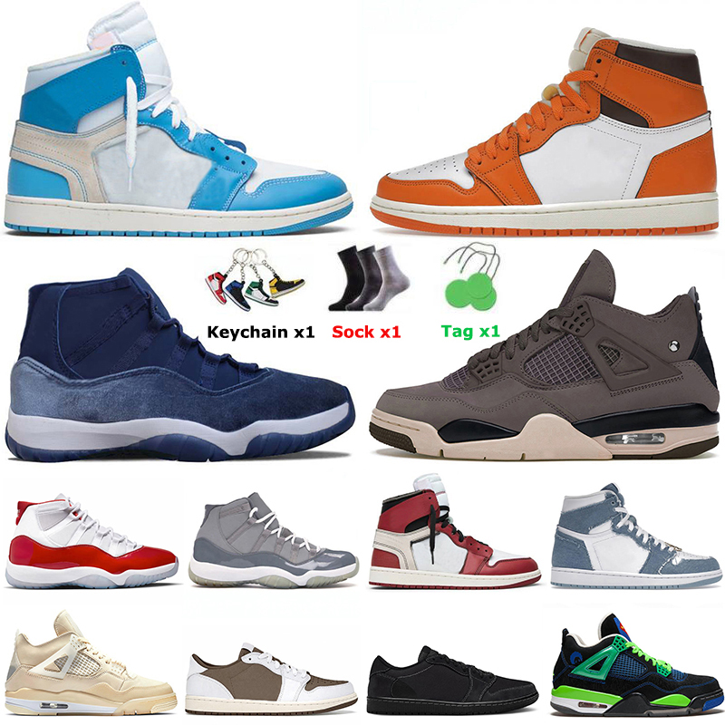 

Jumpman 4 Mens Womens Basketball Shoes Offs Military Black Cat High OG White 4 Denim Bred Travis Scotts 1 1s Cactus Jack Retro Sneakers Trainers Big Size 13, A1 cactus jack fragment 36-46