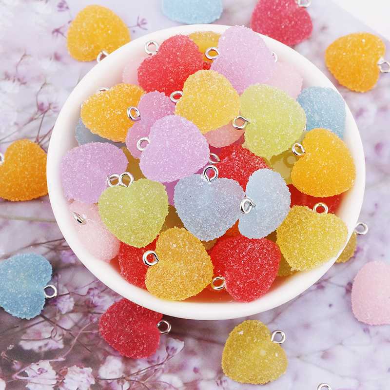 

Charms Colorf Heart Shape Soft Candy Cute Kawaii Resin Pendant Drop For Earring Bracelets Jewelry Making Supplies Delivery 2022 Smt1X
