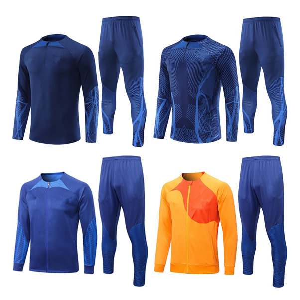 

22 23 New Tracksuits Falf Long Zipper Jacket Vest Training Suit Jogging Set Football Soccer Jerseys Kit 2022 2023 Chandal Survetement Maillots