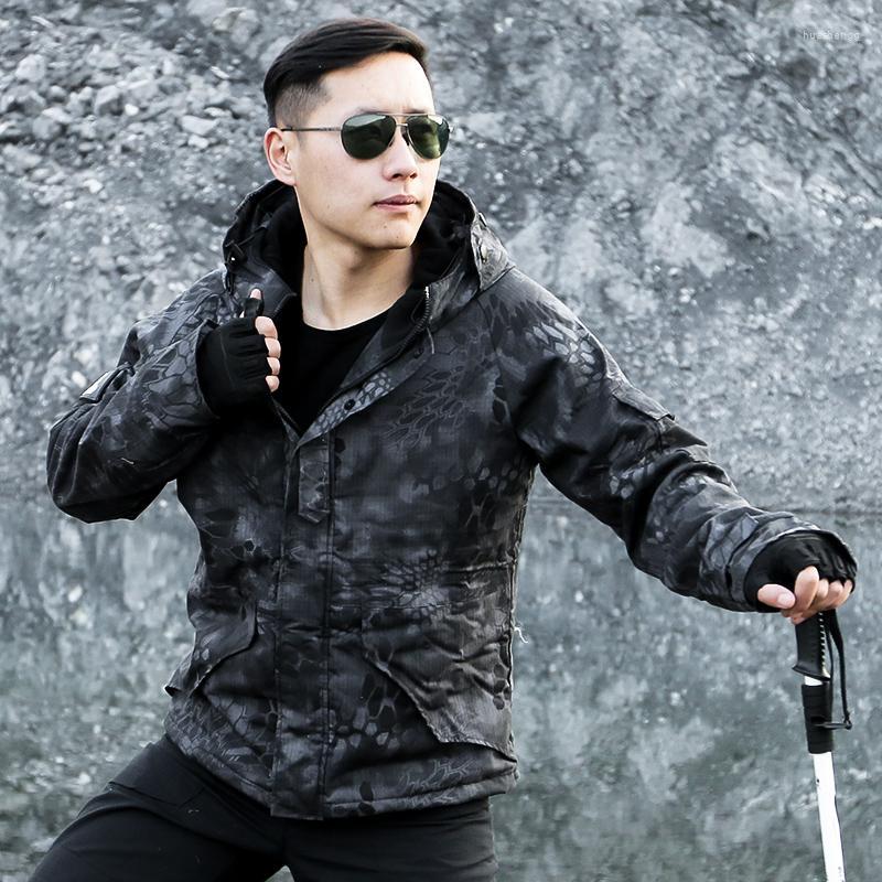 

Men's Jackets Men's 2022 Mens Winter Jacket Military Waterproof Winderbreaker Warm Tactical Camouflage Hunting Clothing Army Outwear, Black