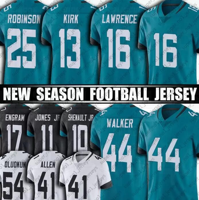 

Stitched football jersey Jacksonville''Jaguars''15 Minshew Foles Chaisson Henderson Trevor Lawrence James Robinson Allen Untouchable Elite J, With logo