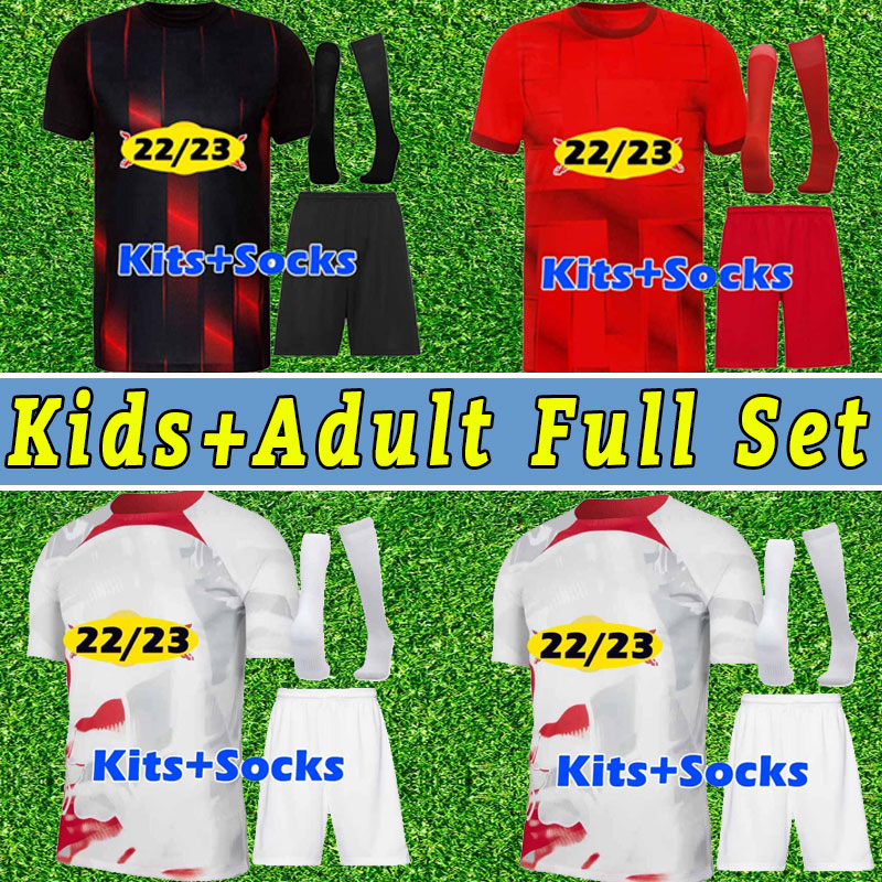 

RBL 22 23 Soccer Jersey FORSBERG Camiseta HEE CHAN HALSTENBERG POULSEN Sorloth 2022 2023 Football Shirts CUNHA Szoboszlai Olmo Silva Full Set adult kids child socks, Home+patch