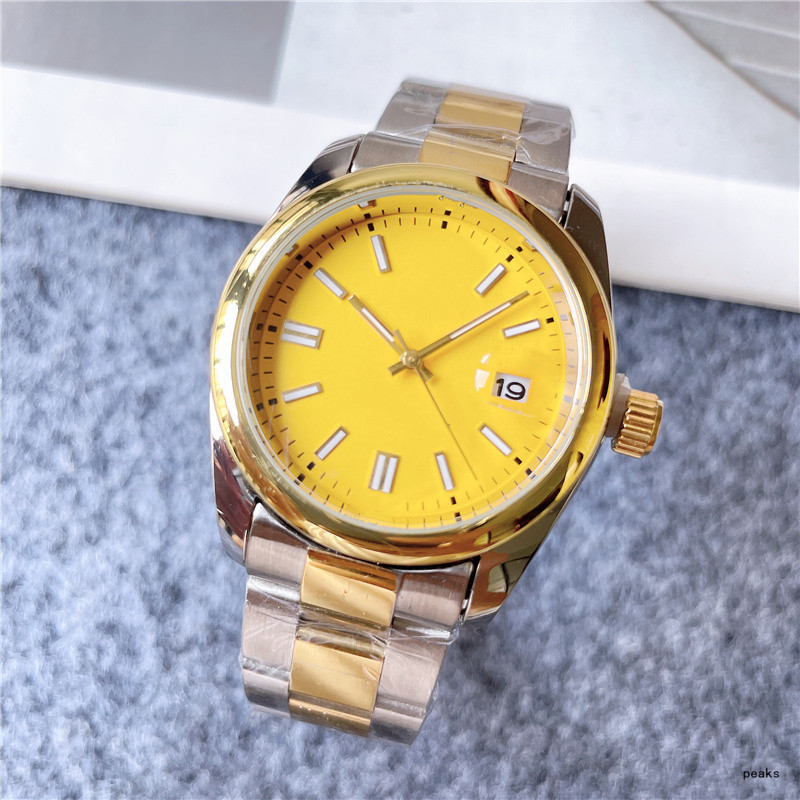 

Quartz movement Watch Mens 41MM Designer Sapphire Mirror Orange Dial With Calendar Gold Watches 904L Stainless Steel fashion Outdoors Leisure Watchs With box sy, A1