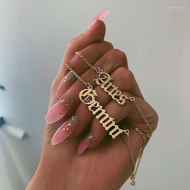 

Pendant Necklaces Zodiac Necklace Virgo Gemini Gold Horoscope Aquarius Cancer Leo Stainless Steel Capricorn Constellation