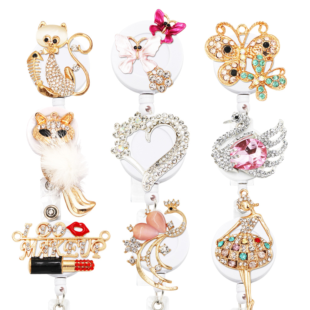 

Key Rings Heart Butterfly Animal Style Retractable Badge Holder With Alligator Clip Cord Id Drop Delivery 2022 Smtzd