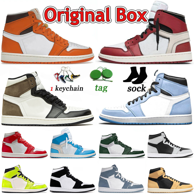 

2023 with Box Jumpman 1 1s Mens Basketball Shoes University Blue Panda Unc High Og Heirloom Lost Found Offs White Dark Mocha Multi-color, A49 starfish 36-46