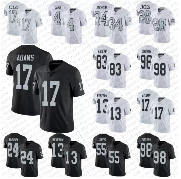

Stitched Football jersey Oakland''Raiders''17 Davante Adams 28 Josh Jacobs 83 Darren Waller Derek Carr Maxx Crosby Ruggs Untouchable Elite J, With logo