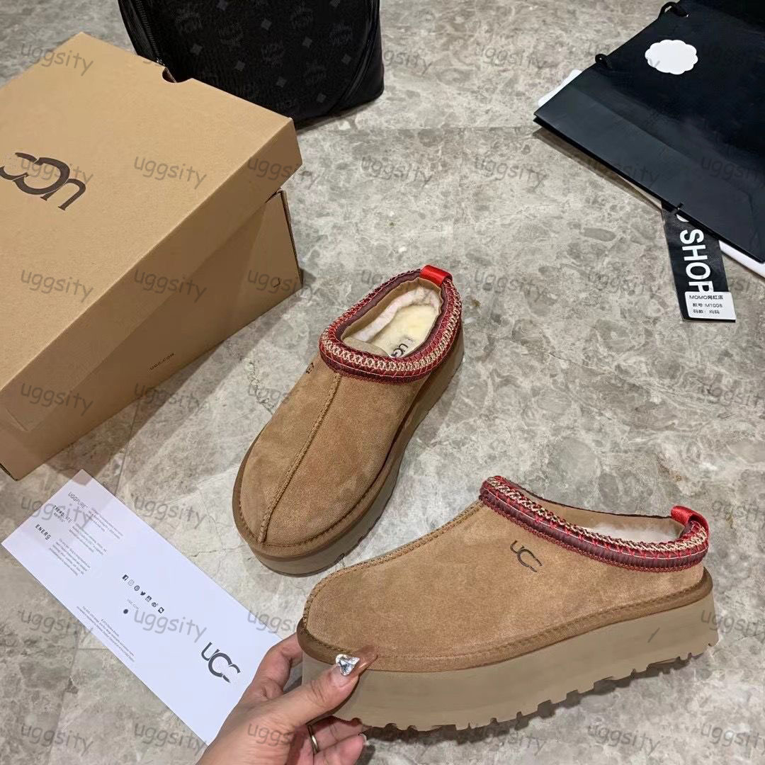 

Australia Platform Woman Winter Boot Designer Ankle Boots ugglie Tazz Shoes Chestnut Black Warm Fur Slippers Indoor uggsity Australian Booties, Brown