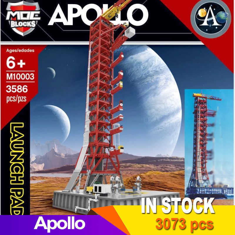 

Blocks In stock Space Apollo Saturn-V Launch Umbilical Tower FOR 21309 114CM High 3586PCS Fit Building Blocks Bricks kit Christmas Gift T221028