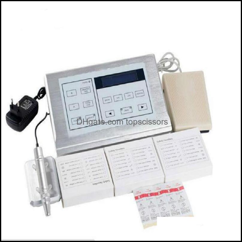 

Permanent Makeup Kits New Complete Tattoo Set 991T02 Permanent Makeup Eyebrow Rotary Hine Kit Pedal Needles Power Supply Drop Delive Dhv8S