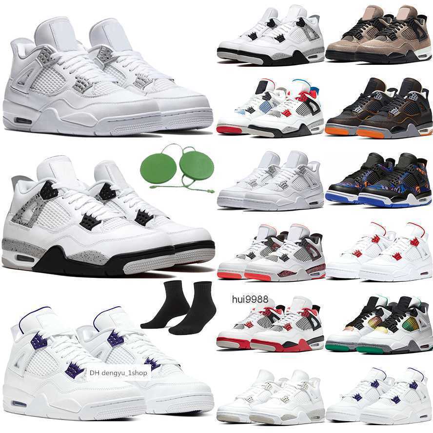 

Men jorden 4 Basketball Shoes For Mens Women Jumpman 4s IV Sports Sneakers White Oreo Back Cat University Blue Mocha Shim OG shoe, # 30