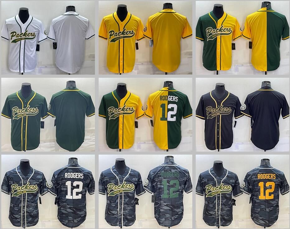 

12 Aaron Rodgers Jersey Green Bay''Packers''Jones Allen Lazard Jaire Alexander Robert Tonyan Rashan Gary green yellow white baseball rugby f, Stitched
