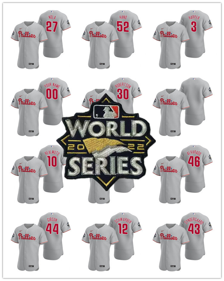 

Baseball Jersey Philadelphia''Phillies''Men Rhys Hoskins Bryce''Harper Aaron Nola J.T. Realmuto 2022 World Series Authentic, 13