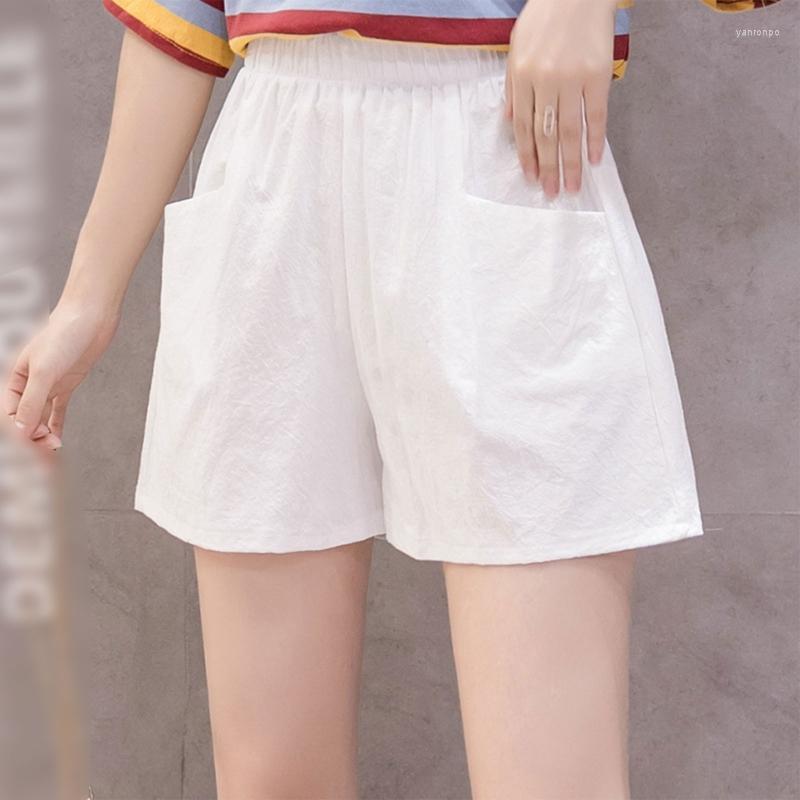 

Women's Shorts Women's Women Elastic High Waist Cotton Linen Plain Solid Wide Leg Loose PantsWomen's, Picture shown
